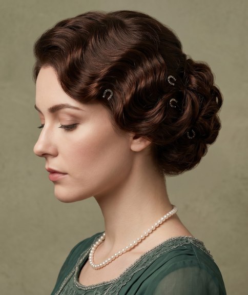 Softly waved chignon from 1914