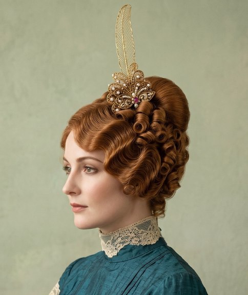 1910s updo with ringlets