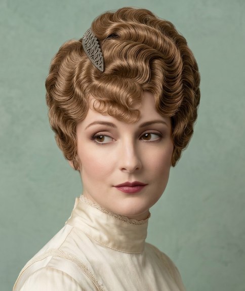 1914 updo with finger waves