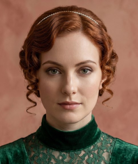 1910s updo with a low bun at the back