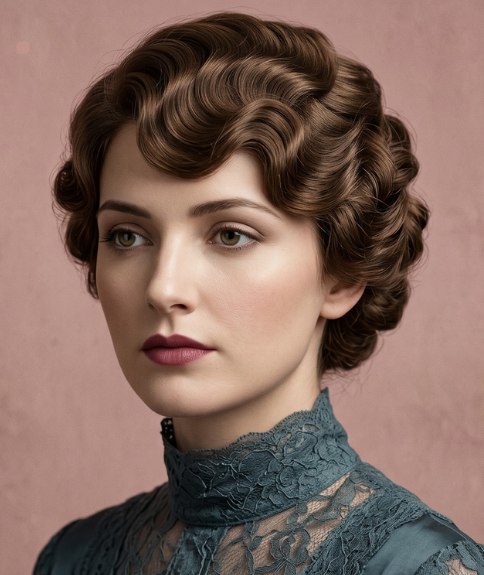 Updo for chestnut hair