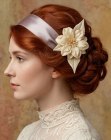 Romantic updo with red hair