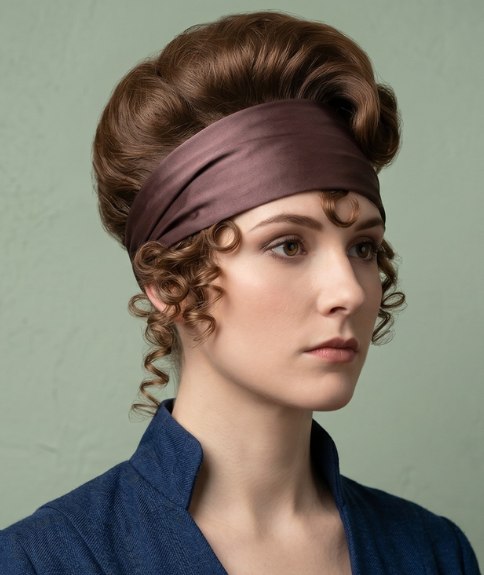1919 updo with a satin headband