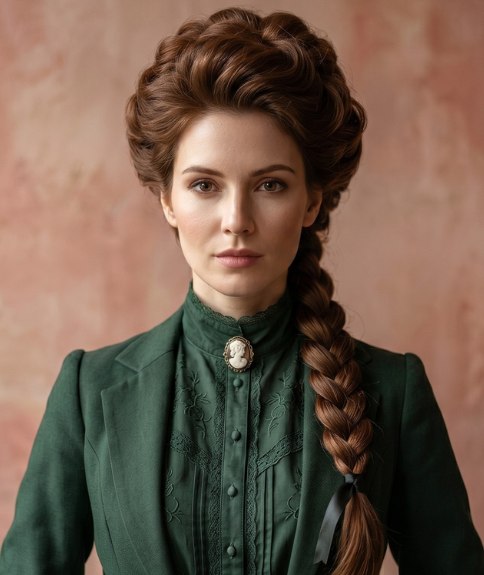 1910s updo with a braid