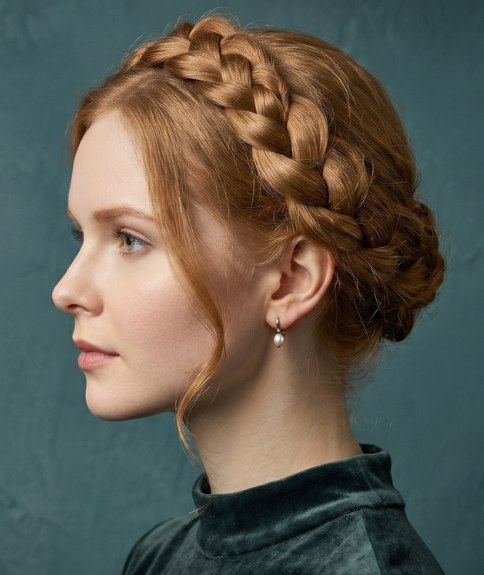 Updo with a crown braid