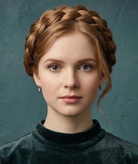 Updo with a halo braid