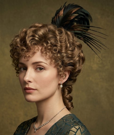 High updo with curls
