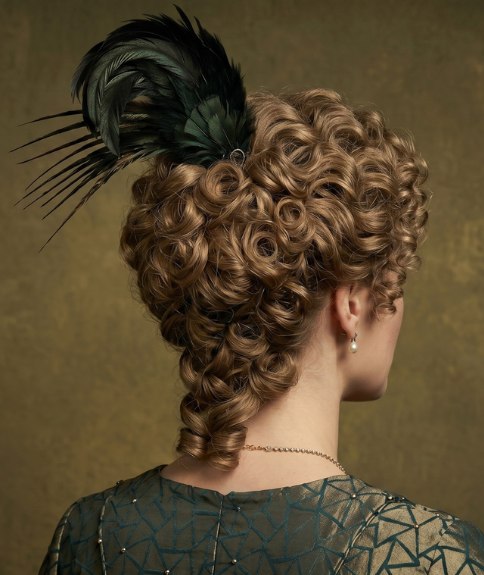 Vintage updo with Victorian and Edwardian era elements