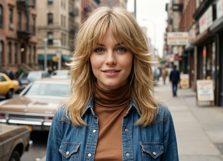 1970s nylon turtleneck with a slight sheen