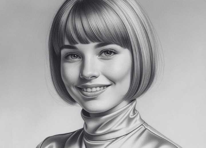 Chin-length bob or jaw-length bob