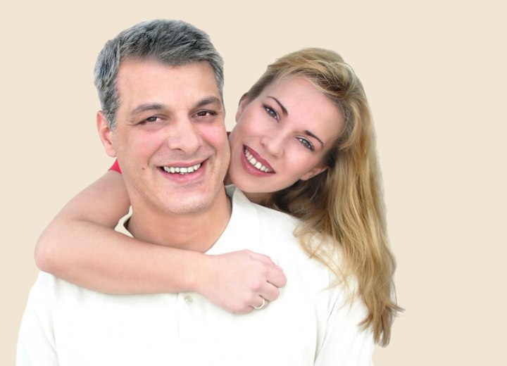 A man and his wife with long hair