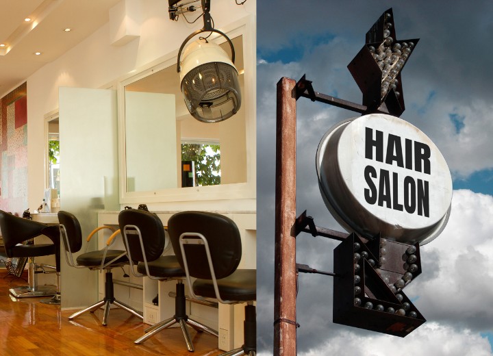 Vintage hair salon with a seventies interior - 1970s