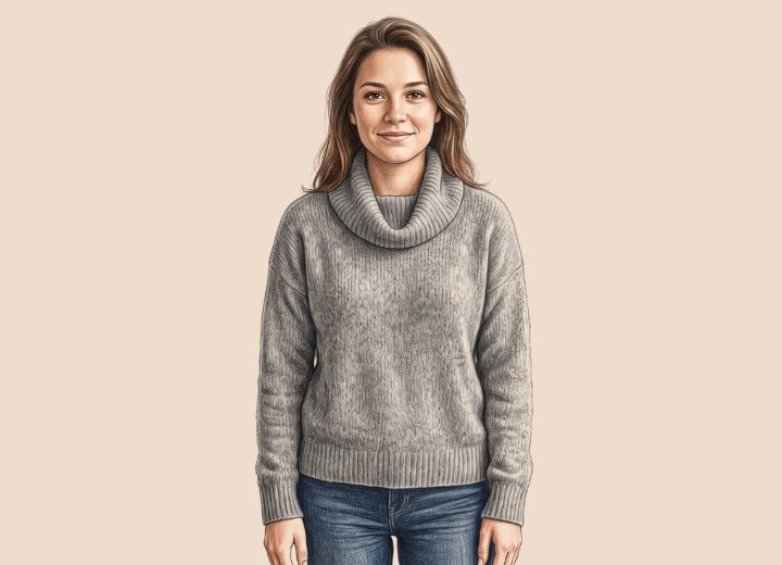 Cowl-neck sweater