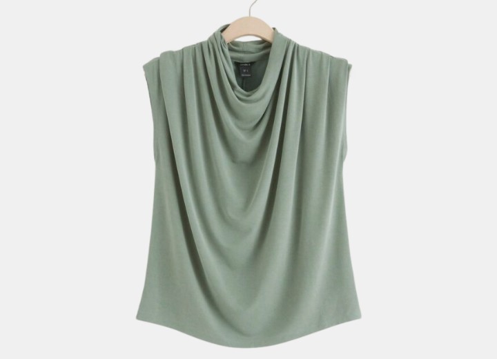 Draped neck top