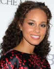 Alicia Keys with long curly hair