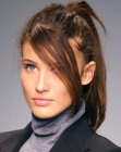 photo of partial up hair style