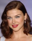 Adrianne Palicki wearing her hair in a wavy medium length 1940s style