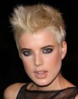 Agyness Deyn with a short punky hairstyle