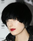 Agyness Deyn with black hair