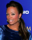 Aisha Tyler wearing a simple glam ponytail