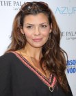 Ali Landry sporting long brown hair with layers and gloss