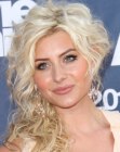 Aly Michalka's up style that makes her hair look short on one side