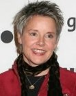 Amanda Bearse with short grey hair