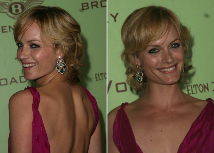 Amber Valletta - short festive hairstyle with curls