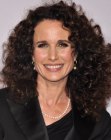 Andie MacDowell wearing her naturally curly hair long