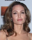 Angelina Jolie sporting a long easy maintenance hairstyle