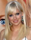 Anna Faris sporting peek-a-boo bangs