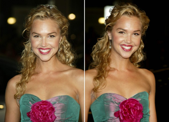 Arielle Kebbel with long curly hair