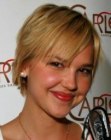 Arielle Kebbel with her hair cut short