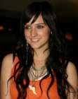 Ashlee Simpson with very long layered hair and bangs