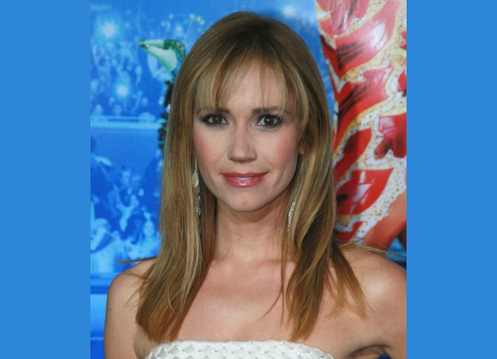 Ashley Jones - Long hairstyle with cute bangs that hug the forehead