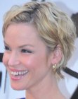 Ashley Scott with very short hair