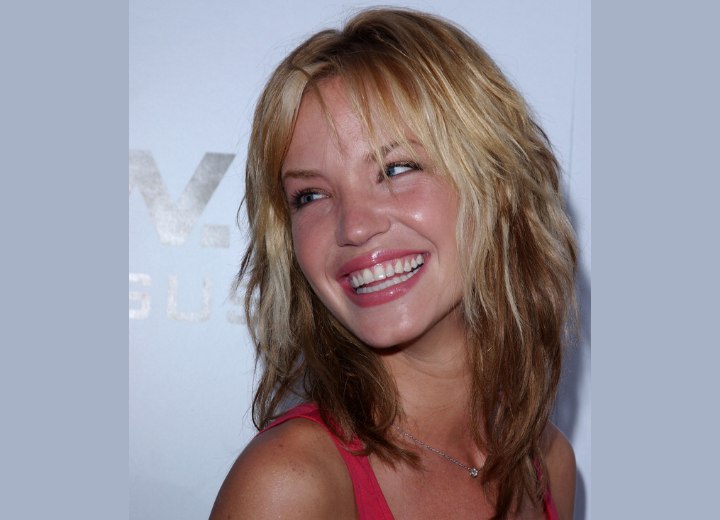 Ashley Scott - Carefree just over the shoulders hairstyle