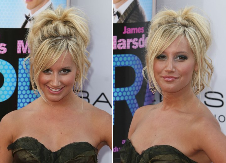 Ashley Tisdale with her hair in an updo