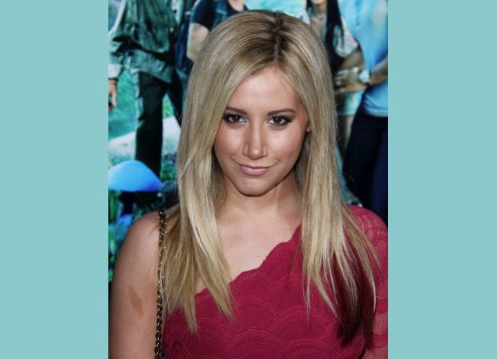 Ashley Tisdale with long razor cut hair