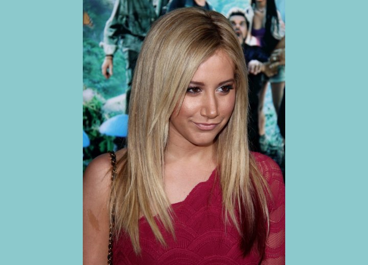 Ashley Tisdale's long textured hair