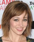 Autumn Reeser sporting an easy to style mid-length haircut with textured ends