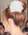 Bella Thorne with a ballerina style bun