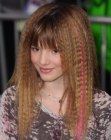Bella Thorne with long crimped hair