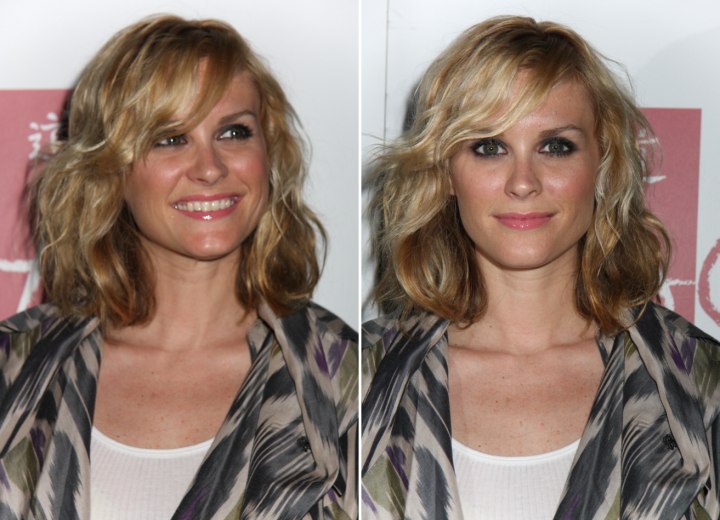 Bonnie Somerville with shoulder length hair