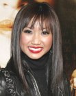 Brenda Song wearing her hair smooth and black