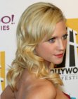 Brittany Snow's bouncy long hair with curls and waves