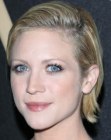 Brittany Snow with her hair slicked back for a wet loook