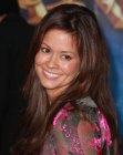 Brooke Burke natural looking long hair with layers from the chin down