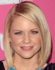 Carrie Keagan rocking an angled bob with the back cut shorter along the nape