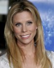 Cheryl Hines with her long hair cut in an easy low maintenance style